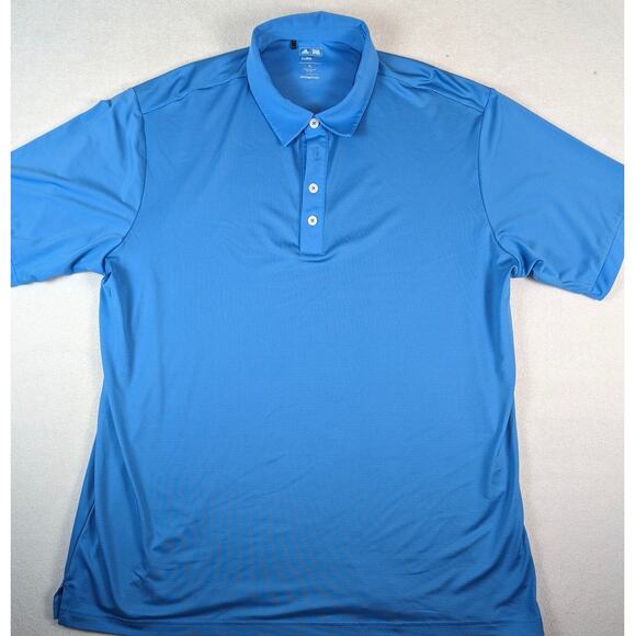 Adidas Golf Shirt Polo Blue Short Sleeve Climalite Performance Logo Size XL - Picture 1 of 6